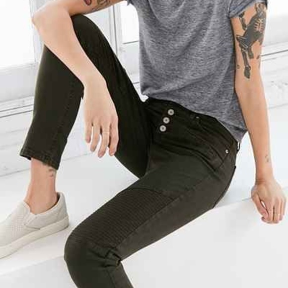 BDG Pants - Women's Olive Orion Mid-rise Moto Skinny Pant